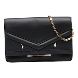 Fendi-Leather Bag Bugs Wallet on Chain 8M0346-Black