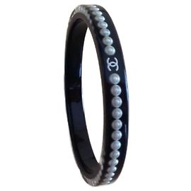 Chanel Perlenarmband Schwarz Schwarz