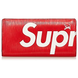 Louis Vuitton Red x Supreme Epi Brazza Lange Geldbörse Rot