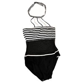 Autre Marque Sunflair Badeanzug trägerlos schwarz gestreift Schwarz