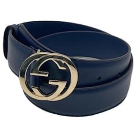 Gucci-****GUCCI Blue Interlocking G-belt-Blue