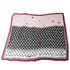 Sciarpa Scialle Teschio XL Alexander McQueen Rosa