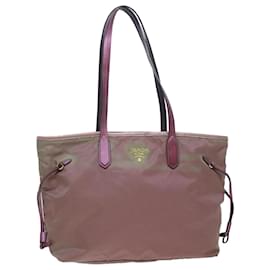 Prada-Prada Tote Bag Nylon Rosa Auth bs6071-Rosa