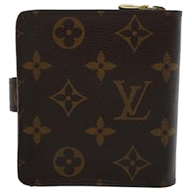 Louis Vuitton-LOUIS VUITTON Monogram Compact zip Wallet M61667 LV Auth 42798-Monogram