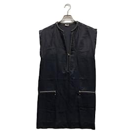 Céline-****Robe en cuir marine CELINE-Bleu Marine