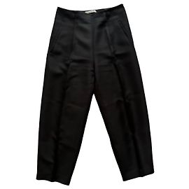 Acne Pantalon forme carotte poly noir Noir