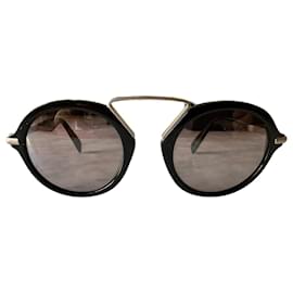Yohji Yamamoto-Gafas de sol redondas negras-Negro