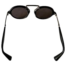 Yohji Yamamoto-Schwarze, abgerundete Sonnenbrille-Schwarz