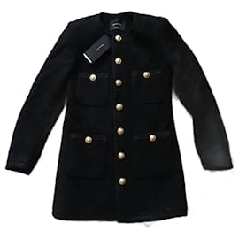 Massimo Dutti black wool gold buttoned jacket/Coat Black Gold hardware