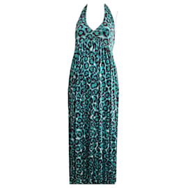 Diane Von Furstenberg-DvF Franz maxi silk dress in turquoise and multicolour-Multiple colors,Turquoise