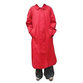 Burberry Red Nylon Rain Trench Coat Size 6/40