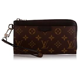 Louis Vuitton-Louis Vuitton Brown Monogram Macassar Zippy Dragonne-Brown