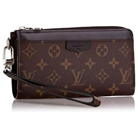 Louis Vuitton-Louis Vuitton Brown Monogram Macassar Zippy Dragonne-Brown