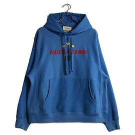 ****GUCCI Blauer bestickter Kapuzenpullover Blau