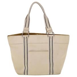 Burberry-BURBERRY Tote Bag Canvas White Auth yb124-White