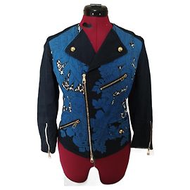 Giacca Louis Vuitton Floreale in Cotone Blu Scuro Blu scuro
