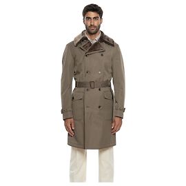 Gabardina Corneliani acolchada con cinturón Castaño