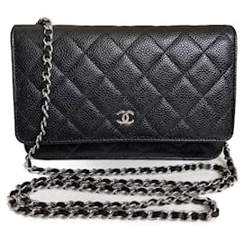 Chanel Black Quilted Caviar Trendy CC Wallet on Chain WOC