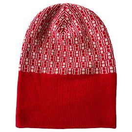 Hermès Gorro vintage rojo cachemire Roja