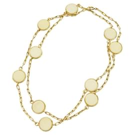 Van Cleef & Arpels-*** Van Cleef & Arpels Yellow Gold and Ivory Pendant Necklace-Gold hardware