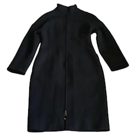 Fendi-***Manteau Fendi en laine à bords bruts-Bleu Marine,Bleu foncé