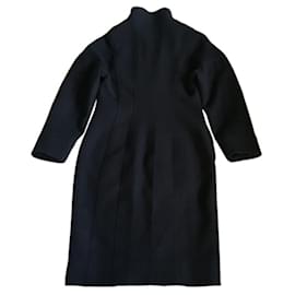 Fendi-***Manteau Fendi en laine à bords bruts-Bleu Marine,Bleu foncé