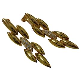 Cartier-***Cartier 18Boucles d'oreilles pendantes en or jaune avec diamants K-Bijouterie dorée