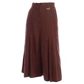 Christian Dior-**Pantalon-culotte taille haute plissé Christian Dior-Autre,Chataigne