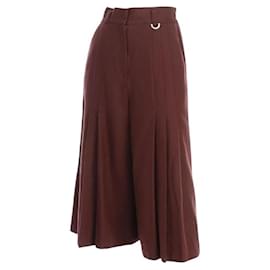 Christian Dior-**Pantalon-culotte taille haute plissé Christian Dior-Autre,Chataigne