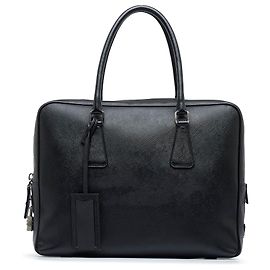 Prada Black Saffiano Business-Tasche Schwarz