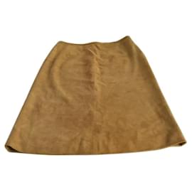 Autre Marque-***Celine Vintage Leather Skirt-Other,Light brown