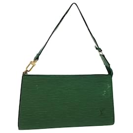 Louis Vuitton-LOUIS VUITTON Epi Pochette Accessoires Accessory Pouch Green M52984 auth 45422-Green