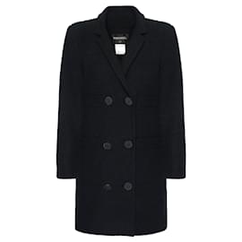 Chanel-Übergroße schwarze Tweed-Jacke mit CC-Knöpfen-Mehrfarben
