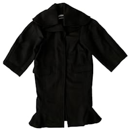 Jacquemus-Abrigo oversize de lana negro-Negro