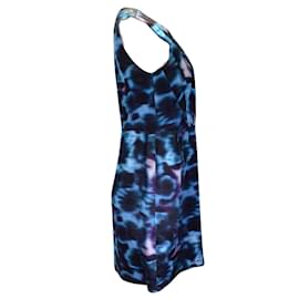 Erdem-Erdem Azul / Vestido de seda sin mangas multicolor morado-Azul