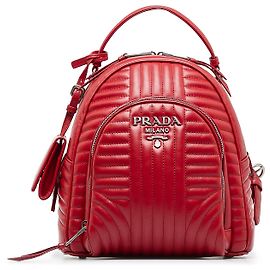 Prada Red Soft Calf Diagramme Backpack Red