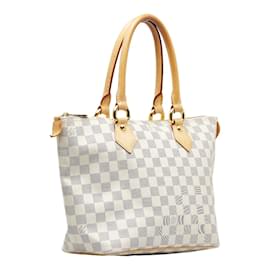 Louis Vuitton-Louis Vuitton Damier Azur Saleya PM Canvas Tote Bag N51186 in Good condition-White