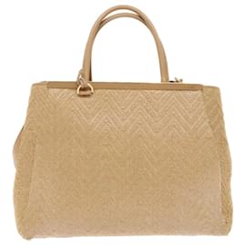 Fendi-FENDI Sac à main Two Joule Paille Beige Auth bs6299-Beige