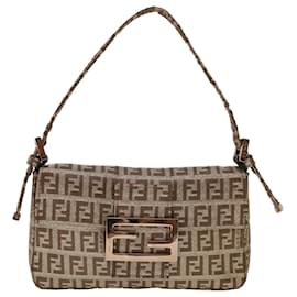 Fendi-FENDI Zucchino Canvas Mini Mamma Baguette Pouch Tono oro Auth 45633alla-Altro