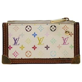 Louis Vuitton-LOUIS VUITTON Monogram Multicolor Pochette Cles Geldbörse Weiß M92655 LV Auth 45773-Weiß