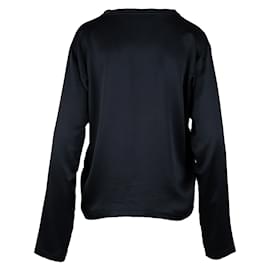 Yves Saint Laurent-Yves Saint Laurent Rive Gauche Silk Top-Black
