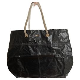 Dolce & Gabbana Bolsa Tote Allan Bag de Couro Preto Preto