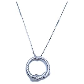 Cartier-*Cartier CARTIER Entrelace colar de diamantes joias (OURO BRANCO) diamante feminino transparente [usado]-Branco