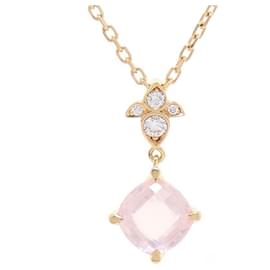 Cartier-*[Bom estado] Cartier [CARTIER] Colar com pingente de quartzo rosa e diamante de mistérios indianos 18Charme K com forro de joias finas em ouro rosa K18COLAR DE DIAMANTE PG INDOMISTELEUSE [A Rank] [Usado] ouro rosa-Rosa