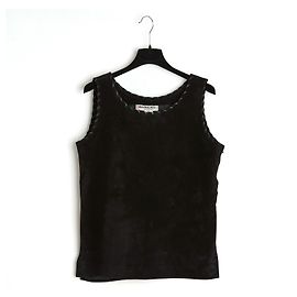 Yves Saint Laurent CUCITE IN CAMOSCIO E PELLE NERA40 Nero