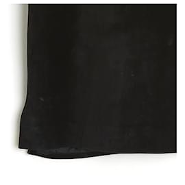 Yves Saint Laurent-BLACK SUEDE AND LEATHER SEWING EN40-Black
