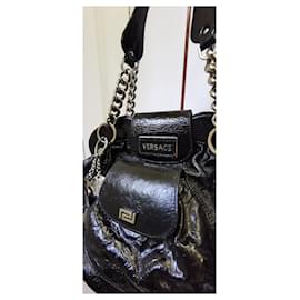 Gianni Versace-Gianni Versace Medusa bag in black patent leather-Black