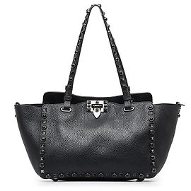 Borsa tote Rockstud nera Valentino Nero