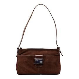 Fendi-Umhängetasche aus Wildleder 26566-Braun