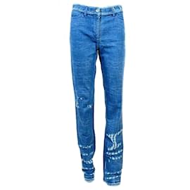 Chanel-Blaue Jeans mit CC-Knöpfen-Blau